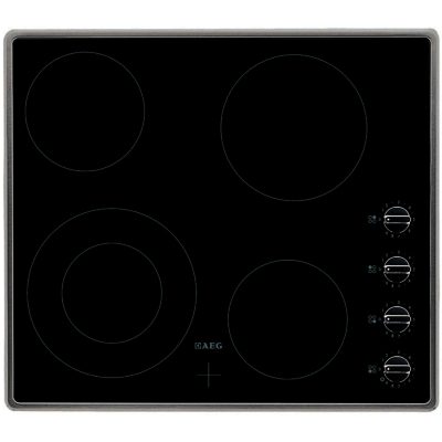 AEG HK614010MB 60cm Ceramic Hob with Rotary Controls in Stainless Steel AEG HK614010MB 60cm Ceramic Hob with Rotary Controls in Stainless Steel